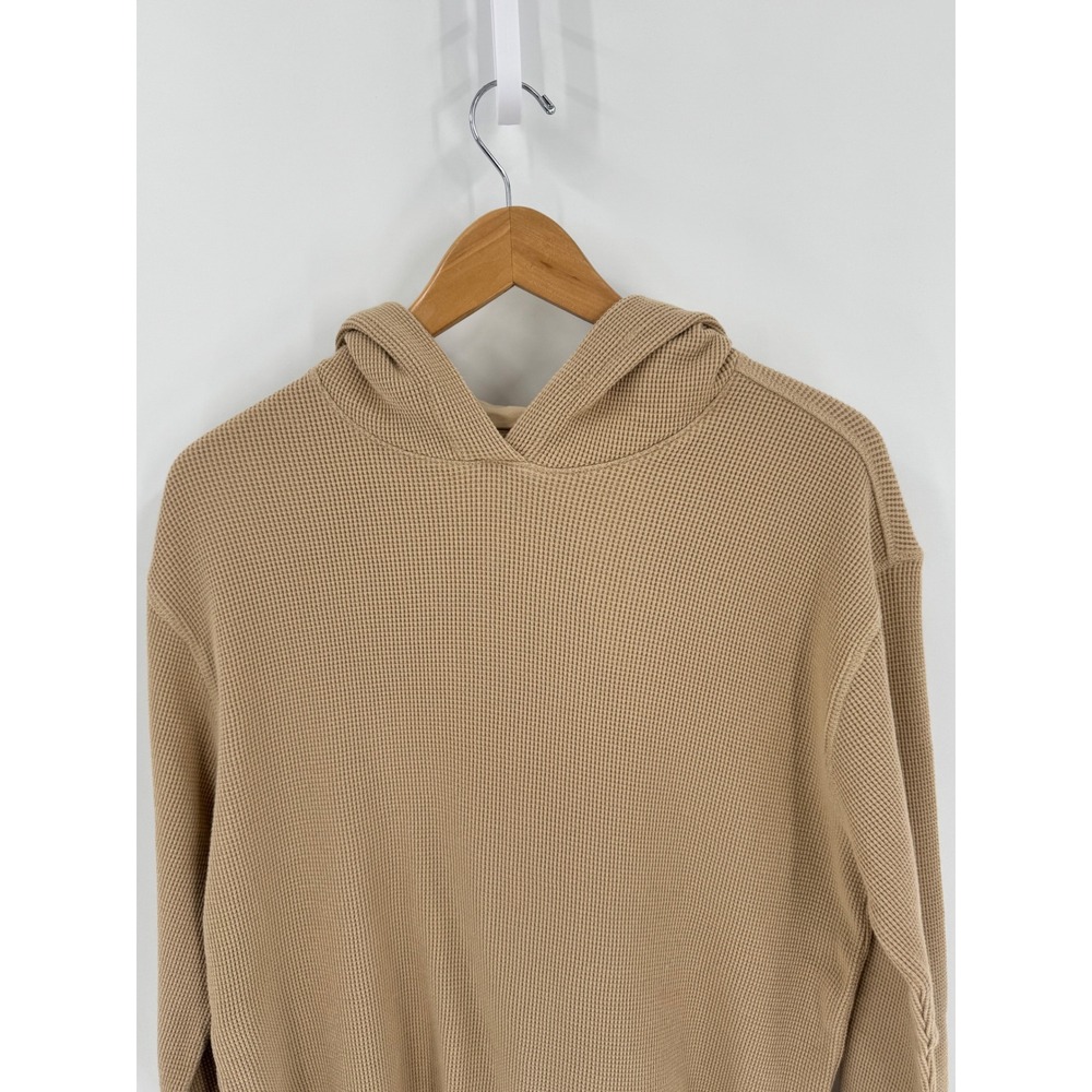 Pact Hoodie Mens Small Tan Waffle Knit Hoodie Organic Cotton - Picture 5 of 10